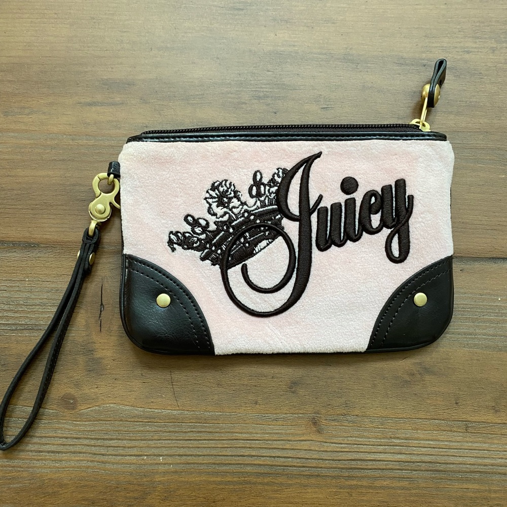 Juicy Couture Velvet Pink and Brown Wristlet